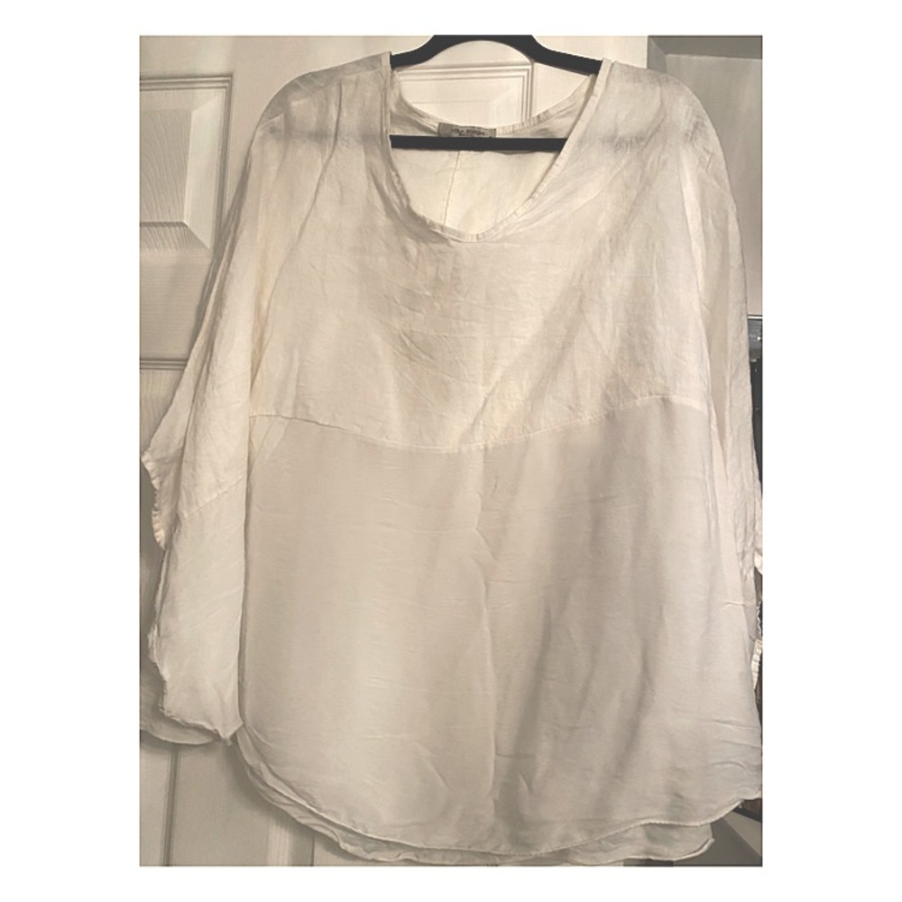 White Linen Blouse/Cover